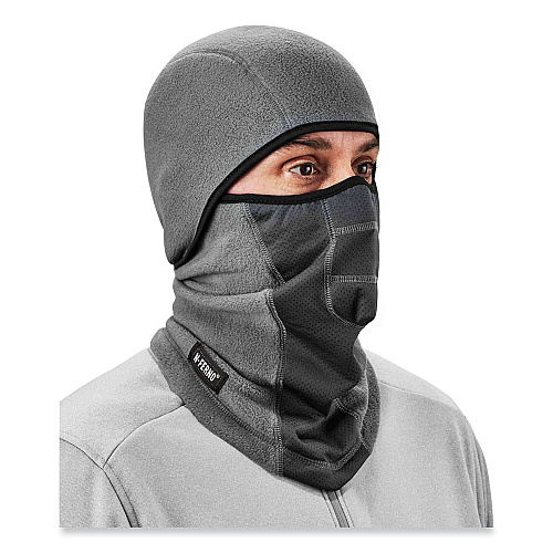 ergodyne N-Ferno 6823 Hinged Balaclava Face Mask, Fleece, One Size Fits Most, Gray (16835)