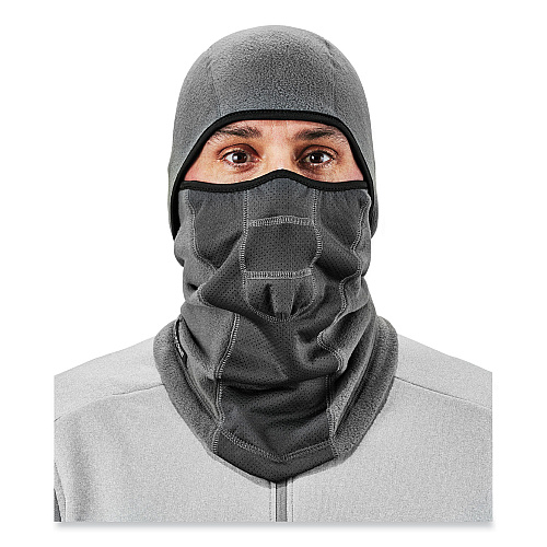 ergodyne N-Ferno 6823 Hinged Balaclava Face Mask, Fleece, One Size Fits Most, Gray (16835)