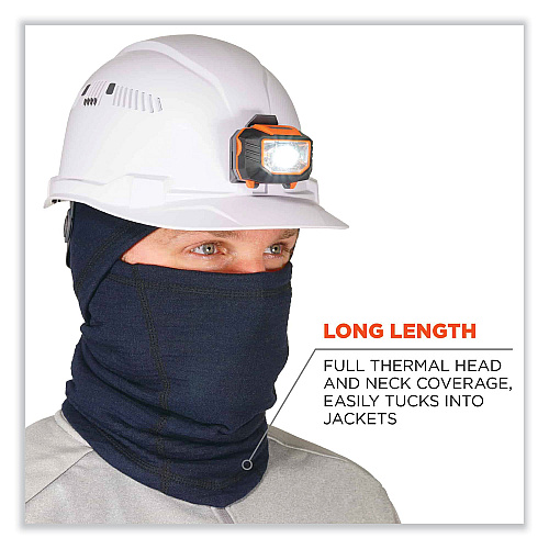 ergodyne N-Ferno 6847 FR Dual Compliant Balaclava Face Mask, Polartec FR Power Grid Fleece, One Size Fits Most, Navy (16848)