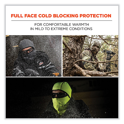 ergodyne N-Ferno 6823 Hinged Balaclava Face Mask, Fleece, One Size Fits Most, Navy (16851)