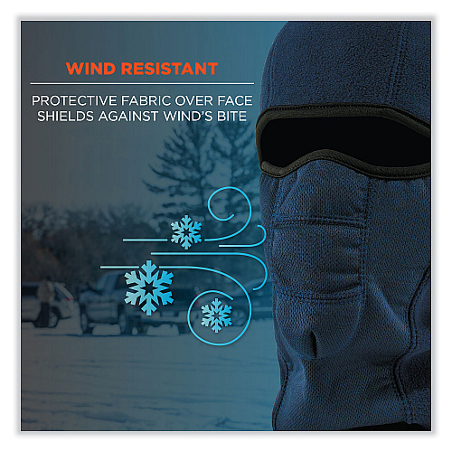 ergodyne N-Ferno 6823 Hinged Balaclava Face Mask, Fleece, One Size Fits Most, Navy (16851)