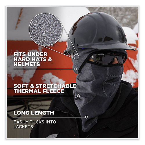 ergodyne N-Ferno 6823 Hinged Balaclava Face Mask, Fleece, One Size Fits Most, Navy (16851)