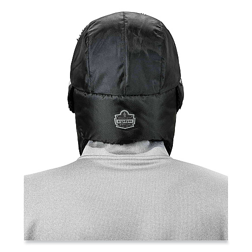 ergodyne N-Ferno 6802Z Zippered Trapper Hat, Small/Medium, Black (16857)