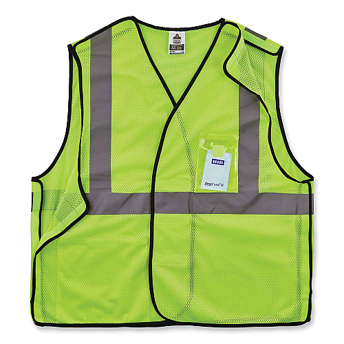 ergodyne GloWear 8216BA Class 2 Breakaway Mesh ID Holder Vest, Polyester, Small/Medium, Lime (21093)