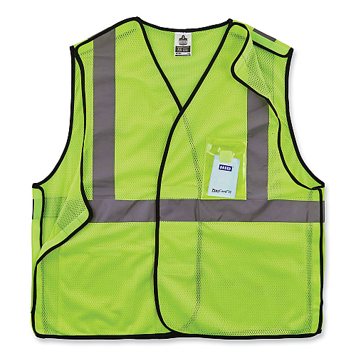 ergodyne GloWear 8216BA Class 2 Breakaway Mesh ID Holder Vest, Polyester, Large/X-Large, Lime (21095)