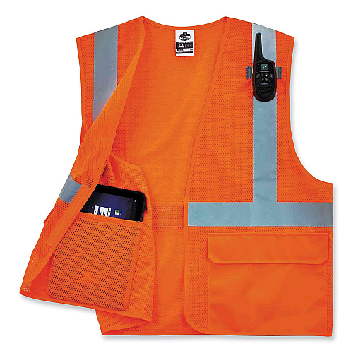 ergodyne GloWear 8220HL Class 2 Standard Mesh Hook and Loop Vest, Polyester, 2X-Large/3X-Large, Orange (21137)