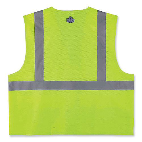 ergodyne GloWear 8220HL Class 2 Standard Mesh Hook and Loop Vest, Polyester, Large/X-Large, Lime (21145)