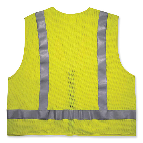 ergodyne GloWear 8262FRZ Class 2 FR Surveyor Zip Vest, Tencel/Modacrylic/Para-aramid/Kevlar, 4X-Large/5X-Large, Lime (21489)