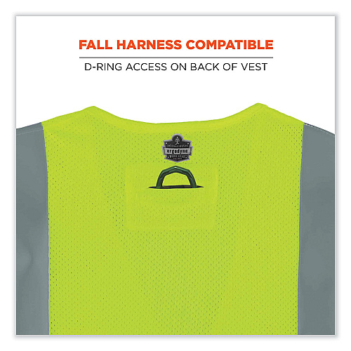 ergodyne GloWear 8260FRHL Class 2 FR Safety Hook and Loop Vest, Modacrylic/Kevlar, Large/X-Large, Lime (21495)
