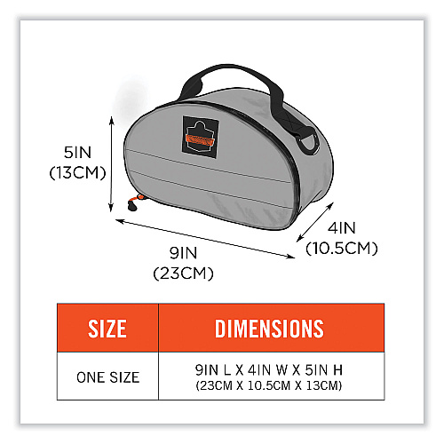 ergodyne Arsenal 5187 Clamshell Half Respirator Bag with Zipper Closure, 4 x 9 x 5, Gray (13187)