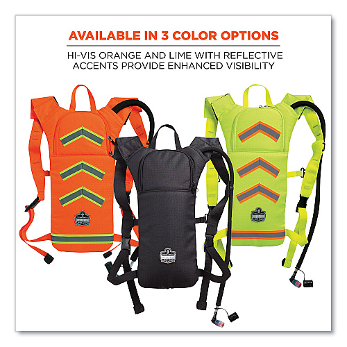 ergodyne Chill-Its 5155 Low Profile Hydration Pack, 2 L, Black (13155)