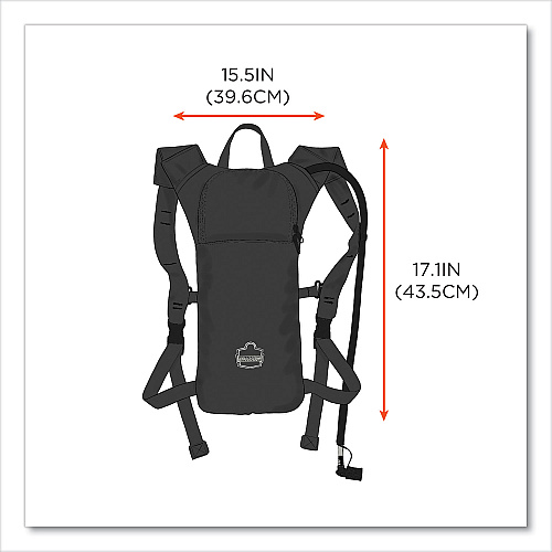 ergodyne Chill-Its 5155 Low Profile Hydration Pack, 2 L, Black (13155)
