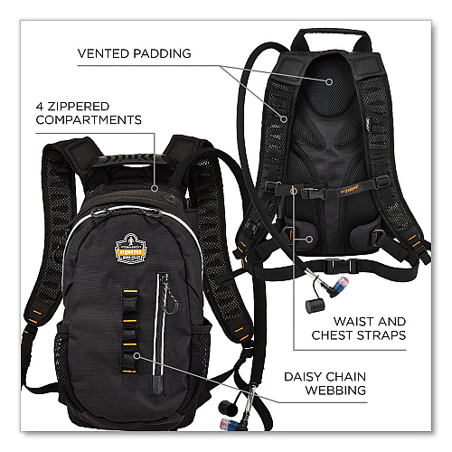 ergodyne Chill-Its 5157 Cargo Hydration Pack with Storage, 3 L, Black (13163)