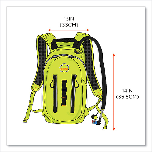 ergodyne Chill-Its 5157 Cargo Hydration Pack with Storage, 3 L, Hi-Vis Lime (13164)