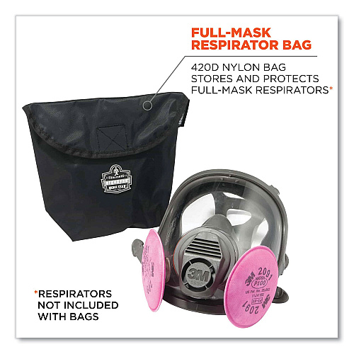 ergodyne Arsenal 5181 Large Full Mask Respirator Pack with Hook-and-Loop Closure, 11 x 4 x 12.5, Black (13181)