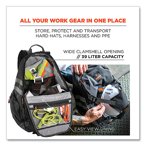 ergodyne Arsenal 5188 PPE Jobsite Backpack, 7 x 15 x 20, Black (13188)