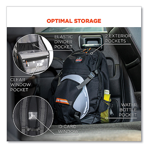 ergodyne Arsenal 5188 PPE Jobsite Backpack, 7 x 15 x 20, Black (13188)