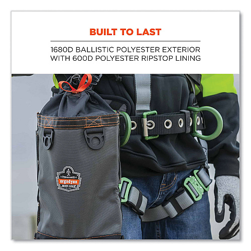 ergodyne Arsenal 5928 Topped Bolt Bag Tool Pouch, Tall, 5 x 10 x 13, Ballistic Polyester, Black/Gray (13428)