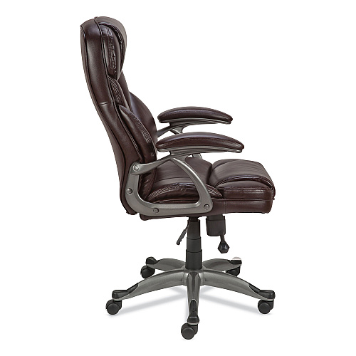 Alera Birns Series High-Back Task Chair, Supports Up to 250 lb, 18.11" to 22.05" Seat Height, Brown Seat/Back, Chrome Base (ALEBN41B59)