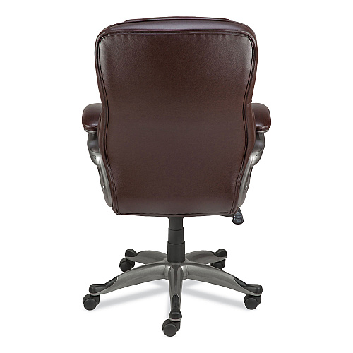 Alera Birns Series High-Back Task Chair, Supports Up to 250 lb, 18.11" to 22.05" Seat Height, Brown Seat/Back, Chrome Base (ALEBN41B59)
