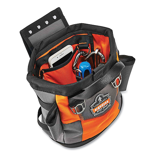 ergodyne Arsenal 5527 Premium Topped Tool Pouch with Hinged Closure, 6 x 10 x 11.5, Polyester, Orange (13627)