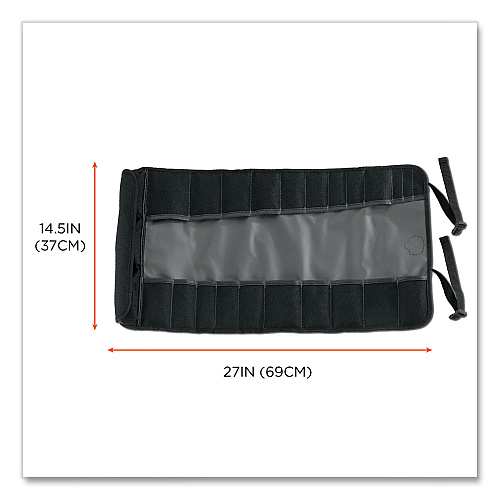 ergodyne Arsenal 5870 Tool Roll-Up, 25 Compartments, 27 x 14.5, Polyester, Gray (13770)