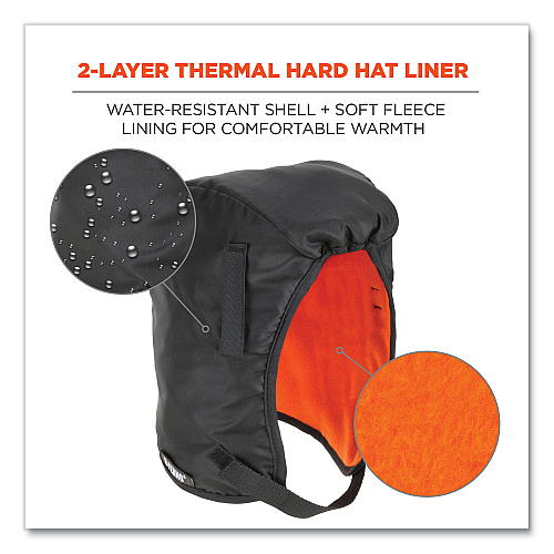 ergodyne N-Ferno 6840 2-Layer Poly Regular Winter Liner, Fleece/Polyester, One Size Fits Most, Black (16840)