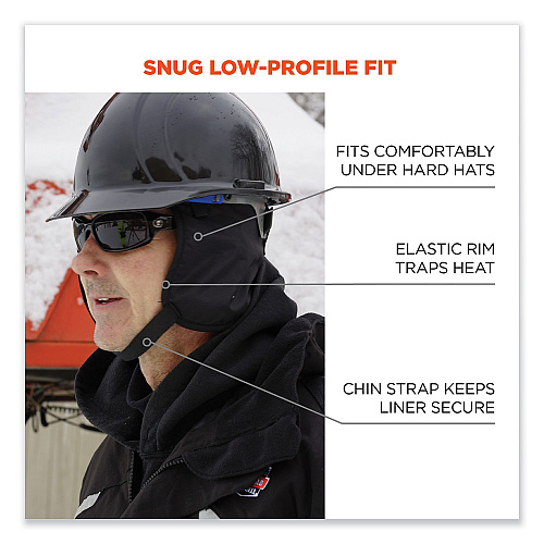 ergodyne N-Ferno 6840 2-Layer Poly Regular Winter Liner, Fleece/Polyester, One Size Fits Most, Black (16840)