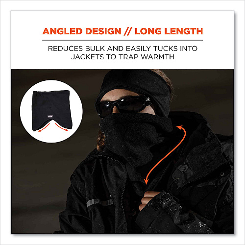 ergodyne N-Ferno 6960 Fleece Neck Gaiter, Fleece, One Size Fits Most, Black (16960)