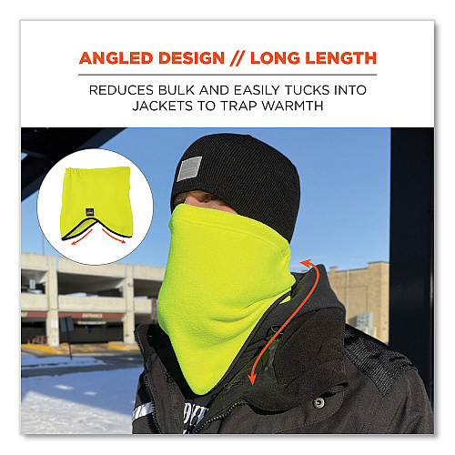 ergodyne N-Ferno 6960 Fleece Neck Gaiter, Fleece, One Size Fits Most, Hi-Vis Lime (16961)