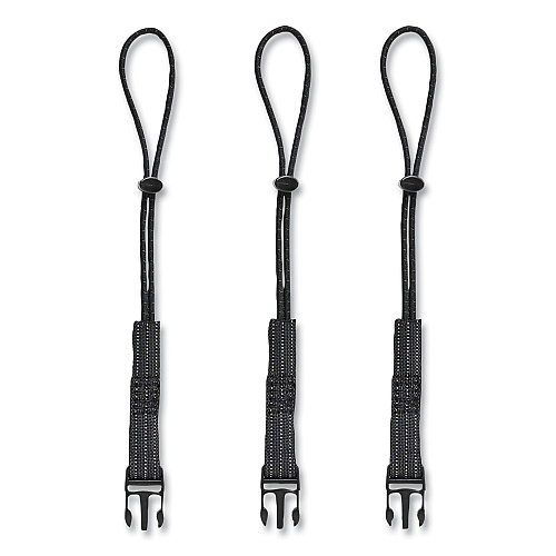 ergodyne Squids 3192 Wrist Lanyard Tethering Kit, 3 lb Max Working Capacity, 7.5" Long, Black (19662)