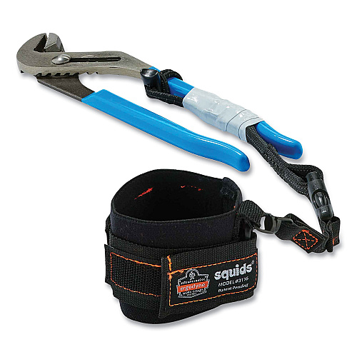 ergodyne Squids 3192 Wrist Lanyard Tethering Kit, 3 lb Max Working Capacity, 7.5" Long, Black (19662)