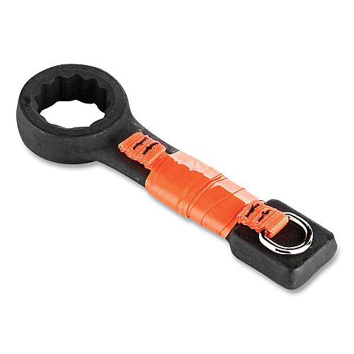 ergodyne Squids 3700 Nylon Webbing Tool Tails with D-Rings, 2lb Max Working Capacity, 4.5" Long, Orange/Black, 6/Pack, 10 Packs/Carton (19704BULK)