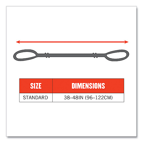 ergodyne Squids 3120 Burn + CR Aramid Tool Lanyard with Loop Ends, 10 lb Max Working Capacity, 38" to 48" Long, Yellow (19720)