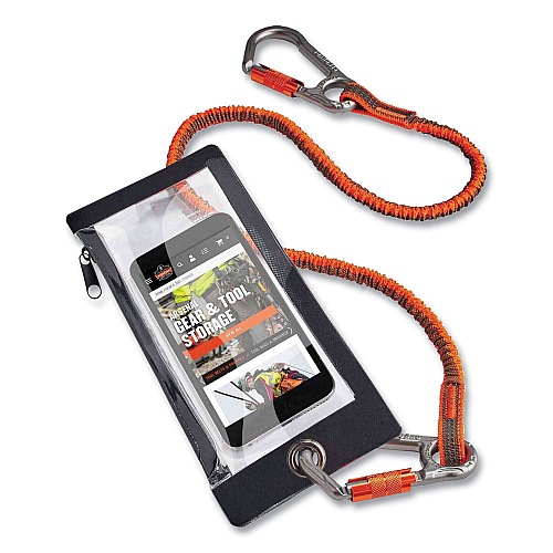 ergodyne Squids 3760 Phone Pouch + Trap for Plus Size Phones, Clear/Black (19763)