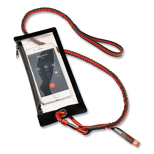 ergodyne Squids 3760 Phone Pouch + Trap for Plus Size Phones, Clear/Black (19763)