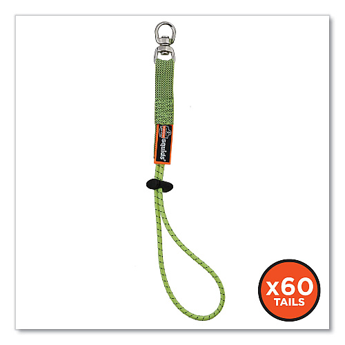 ergodyne Squids 3713 Elastic Loop Tool Tails with Swiveling D-Rings, 10 lb Max Working Capacity, 15" Long, 3/Pack, 20 Packs/Carton (19765BULK)