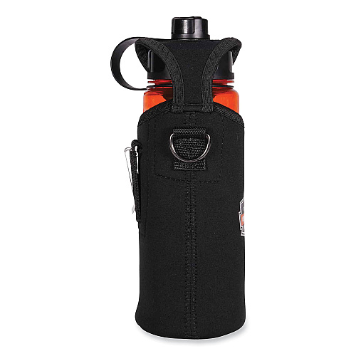 ergodyne Squids 3775 Can + Bottle Holder Trap, Large, 3.62 x 7.25 x 2.5, Neoprene, Black (19776)