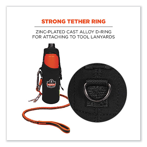 ergodyne Squids 3775 Can + Bottle Holder Trap, Large, 3.62 x 7.25 x 2.5, Neoprene, Black (19776)