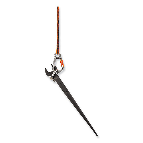 ergodyne Squids 3108F(x)Tool Lanyard with Locking Aluminum Carabiner + Loop, 15 lb Max Working Capacity, 38" to 48" Long, Orange/Gray (19808)