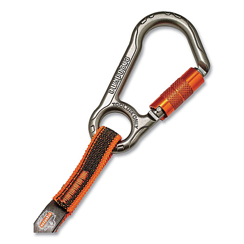 ergodyne Squids 3118F(x) Tool Lanyards with Locking Aluminum Carabiners, 15 lb Working Capacity, 38" to 48" Long, Orange/Gray (19828)