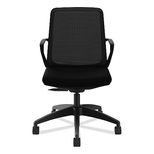 HON Cliq Office Chair, Supports Up to 300 lb, 17" to 22" Seat Height, Black Seat, Black Back, Black Base (CLQIMCU10T)