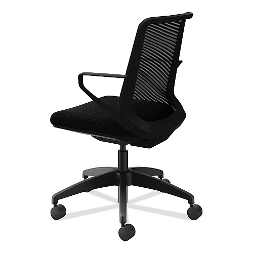 HON Cliq Office Chair, Supports Up to 300 lb, 17" to 22" Seat Height, Black Seat, Black Back, Black Base (CLQIMCU10T)