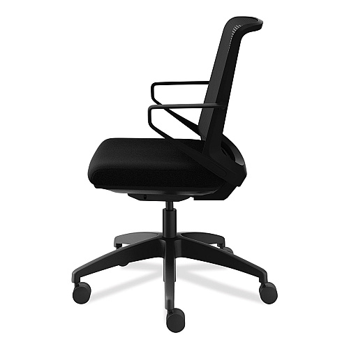 HON Cliq Office Chair, Supports Up to 300 lb, 17" to 22" Seat Height, Black Seat, Black Back, Black Base (CLQIMCU10T)