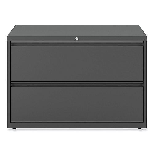 Alera Lateral File, 2 Legal/Letter-Size File Drawers, Charcoal, 42" x 18.63" x 28" (ALEHLF4229CC)