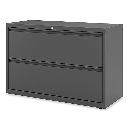 Alera Lateral File, 2 Legal/Letter-Size File Drawers, Charcoal, 42" x 18.63" x 28" (ALEHLF4229CC)