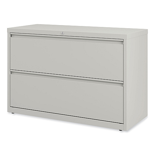 Alera Lateral File, 2 Legal/Letter-Size File Drawers, Light Gray, 42" x 18.63" x 28" (ALEHLF4229LG)
