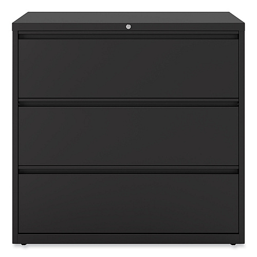 Alera Lateral File, 3 Legal/Letter/A4/A5-Size File Drawers, Black, 42" x 18.63" x 40.25" (ALEHLF4241BL)