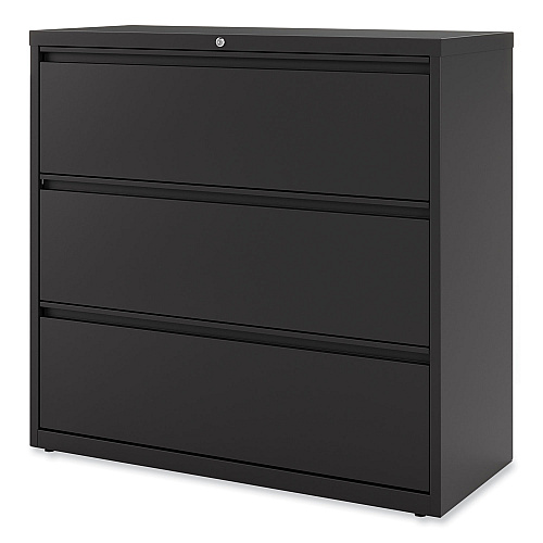 Alera Lateral File, 3 Legal/Letter/A4/A5-Size File Drawers, Black, 42" x 18.63" x 40.25" (ALEHLF4241BL)