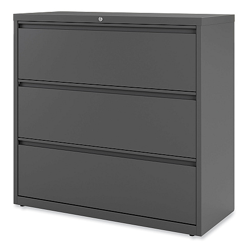 Alera Lateral File, 3 Legal/Letter/A4/A5-Size File Drawers, Charcoal, 42" x 18.63" x 40.25" (ALEHLF4241CC)
